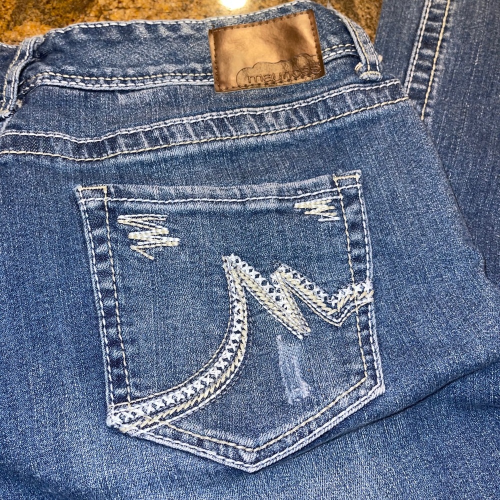 Maurices light denim distressed jeans